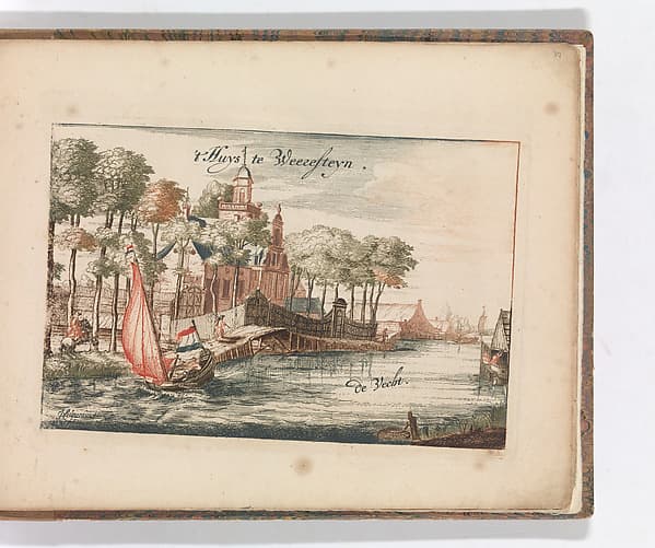 ' 't Huys Weeresteyn by the river Vecht' in: Tooneel Der Voornaamste Nederlands Huizen, En Lust Hoven, Naar T Leven Afgebeeld