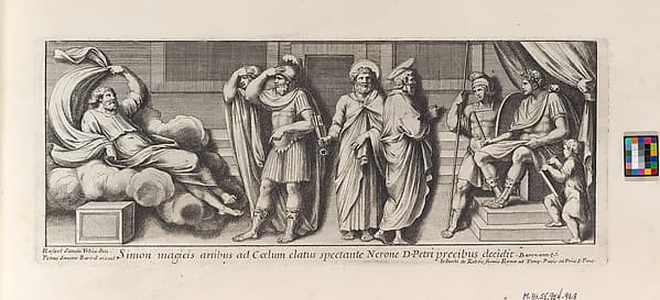 Saint Paul standing before the Proconsul, from a series of 15 plates, depicting Raphael's works for the Vatican stanze and the Sistine Chapel tapestries