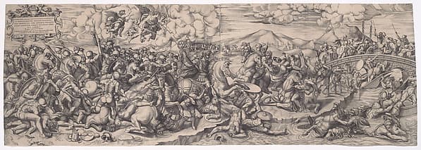 The Battle of Constantine at the Milvian Bridge, after Raphael