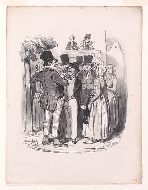 So, show-off from Paris!.... you will dance twice with my Catherine.... try again now to make eyes at her!, from Pastorales (Romance of Country Life)