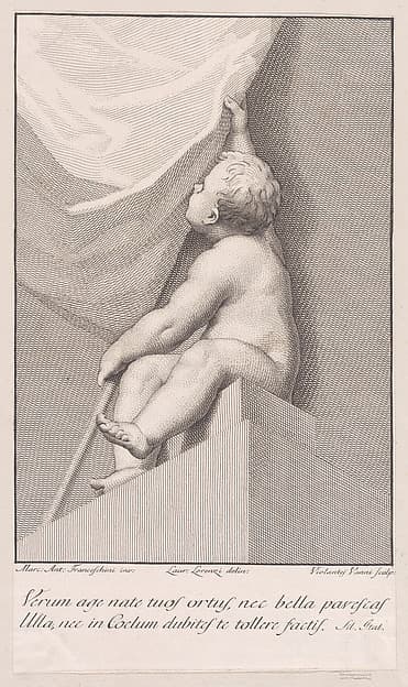 Putto with a banner