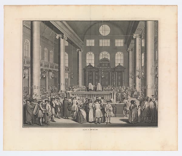 The Festival of Purim (La fête de Purim); Interior of the Portuguese Synagogue in Amsterdam