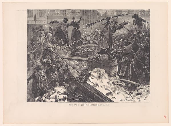 The Paris Mob–A Barricade in Paris, from "The Graphic," vol. 3