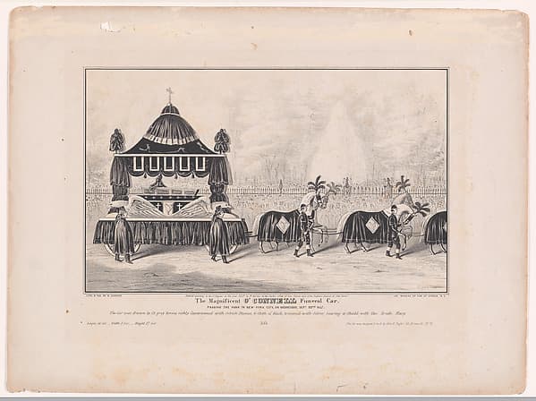 The Magnificent O'Connell Funeral Car, Passing the Park in New York City, on Wednesday, Sept. 22nd, 1847