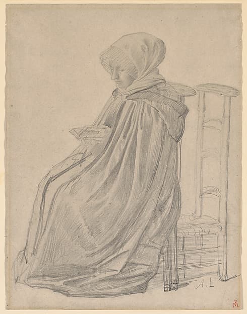 Seated Woman Reading (Study for "Le Pélerinage")