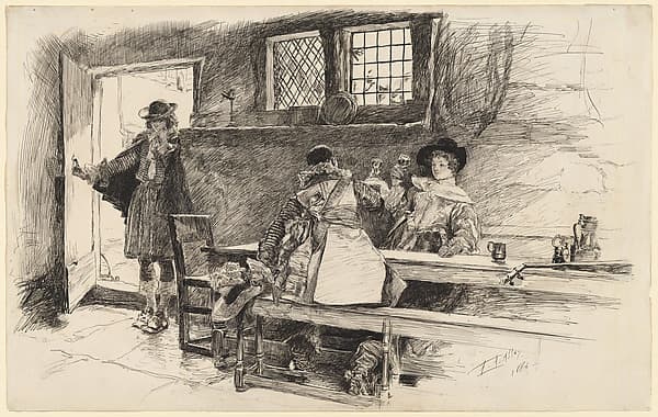 In a Tavern, Illustration for "Phillada Flouts Me"