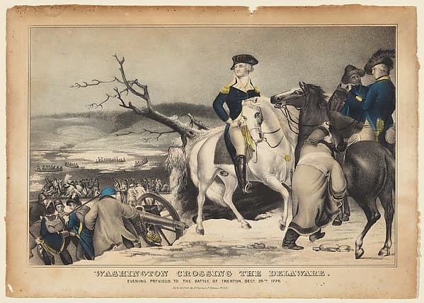Washington Crossing the Delaware–Evening Previous to the Battle of Trenton, December 25th, 1776