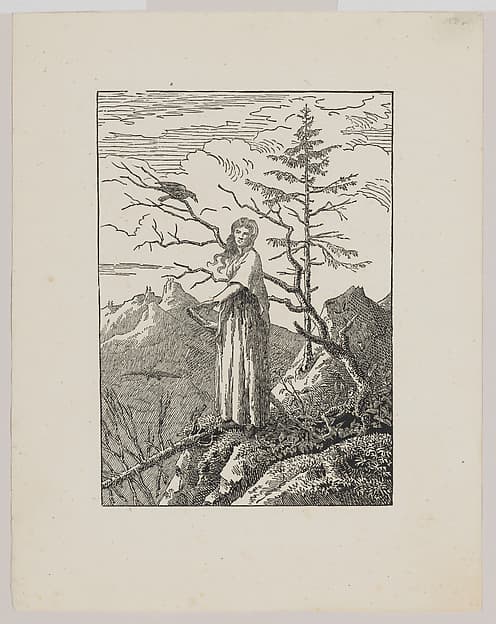 Woman with a Raven (Die Frau mit dem Raben am Abgrund)