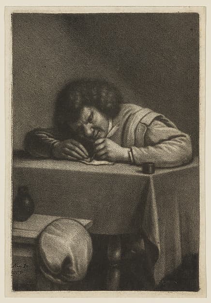 Man at a Table Writing