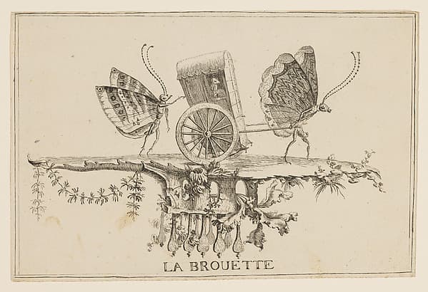 La Brouette (The Bath Chair) from Premier Essai de Papilloneries Humaines