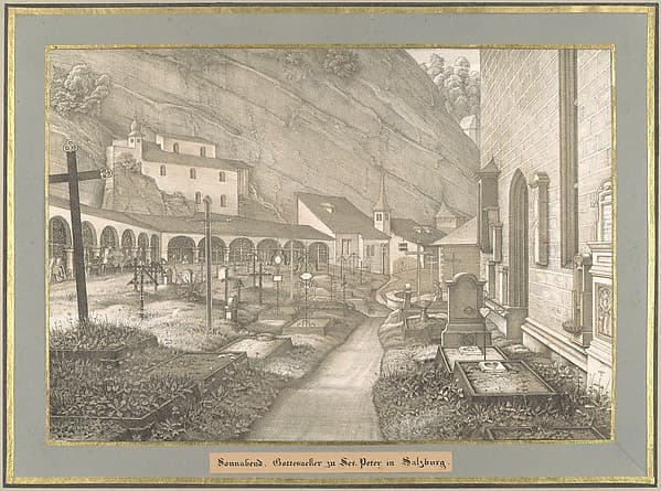 Sonnabend from Sieben Gegenden aus Salzburg und Berchtesgaden Geordnet nach den sieben Tagen der Woche, verbunden durch zwey allegorische Blätter (Seven Places in Salzburg and Berchtesgaden, Arranged According to the Seven Days of the Week)