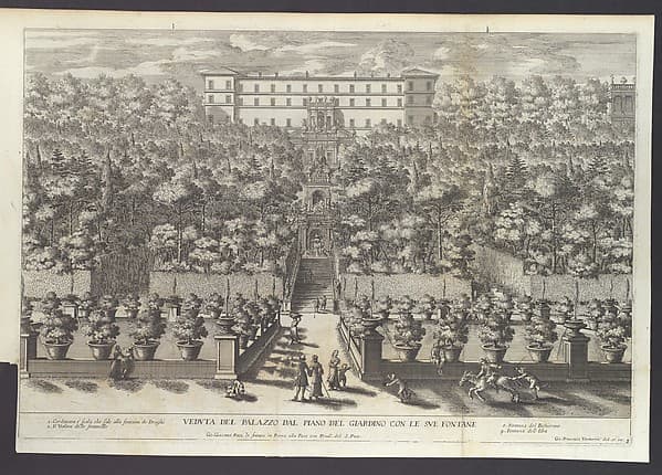 Veduta del Palazzo dal Piano del Giardino con le sue Fontane, from 'La Fontane di Roma nelle Piazze e Luoghi Publici (...)', part 4, 'Le Fontane del Giardino Estense in Tivoli' (plate 3)