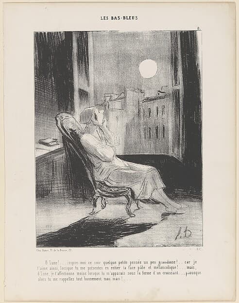O Lune!...Inspire-moi ce soir quelque petite pensée..., from Les Bas-Bleus, published in Le Charivari, February 28, 1844
