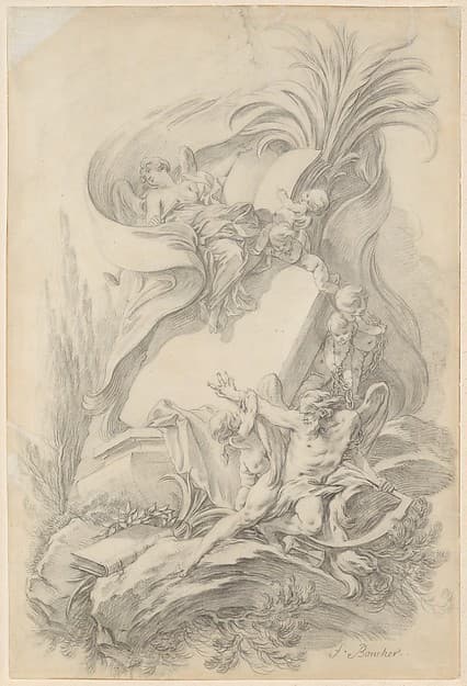 Design for a Frontispiece: Love Staying the Hand of Time