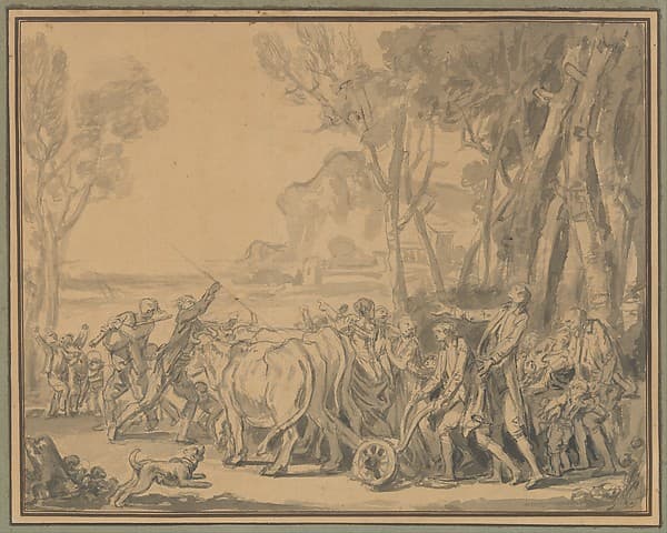 A Farmer Entrusting the Plow to His Son