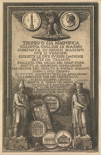 Title page, from "Trofeo o sia Magnifica Colonna Coclide..." (The Trophy or Magnificent Spiral Column)