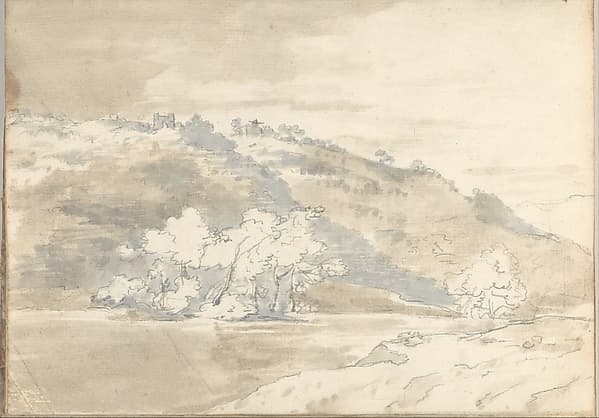 Landscape with Building on a Distant Hill (Smaller Italian Sketchbook, leaf 33 recto)