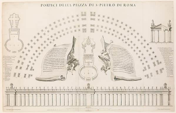 Portici della piazza di S. Pietro di Roma. Plate 44 from the Album 'Basilica di S. Pietro in Vaticano'