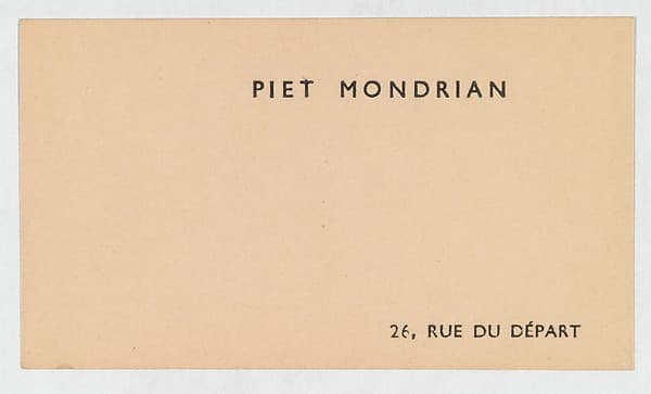 Piet Mondrian, calling card