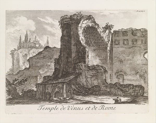 Temple de Venus et de Rome, from Les Plus Beaux Monuments de Rome Ancienne ou Recueil des plus beaux Morceaux de l'Antiquité Romaine qui existent encore