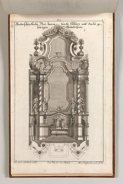 Design for a Monumental Altar, Plate i from 'Unterschiedliche Neu Inventierte Altäre mit darzu gehörigen Profillen u. Grundrißen.'