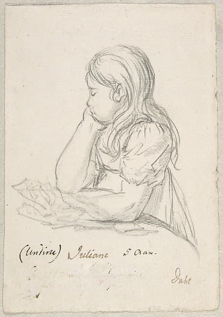 Portrait of Juliane Sophie Heger as a Child, leaning on a Table