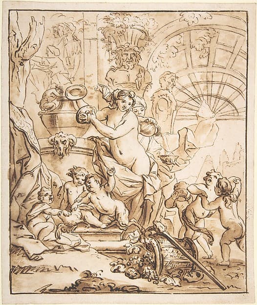 Bacchanalian Scene with Nymphs and Putti