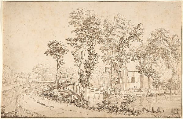 Landscape with a House near a Bridge over a River