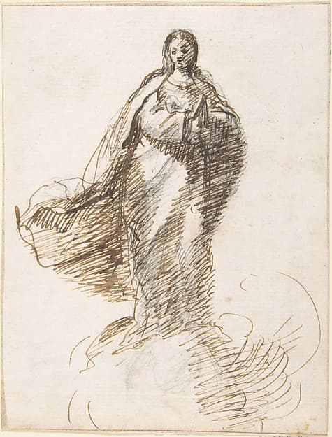 Virgin of the Immaculate Conception Standing on Clouds