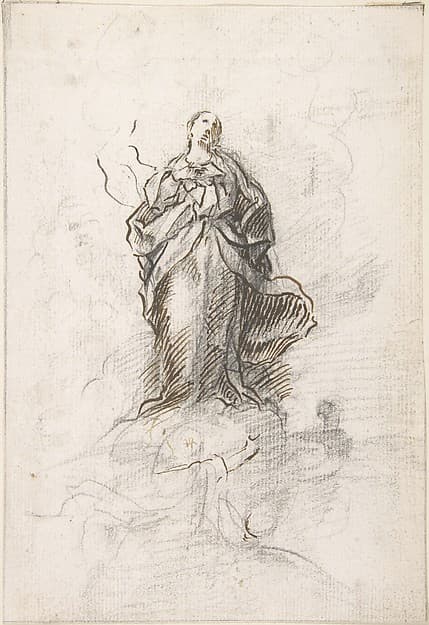 Virgin of the Immaculate Conception Standing on Clouds