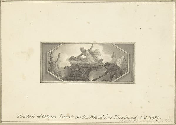 The Wife of Ceteus burnt on the Pile of her Husband