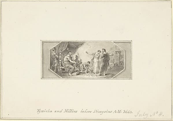 Tymicha and Millius before Dionysius