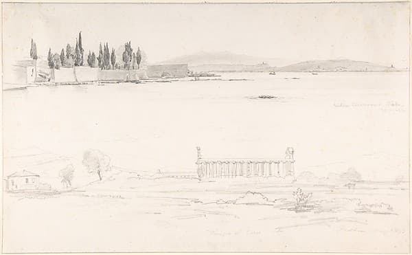 Studies of the Villa Cicerone at the Lago Lucrino near Naples and of the Temple at Paestum (Italy)