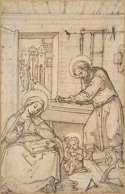 The Childhood of Christ, in the carpenter's shop