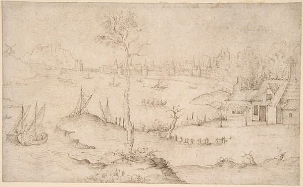 Landscape with a Walled City and a Large Body of Water