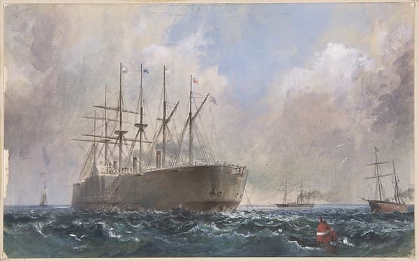 Telegraph Cable Fleet at Sea, 1865