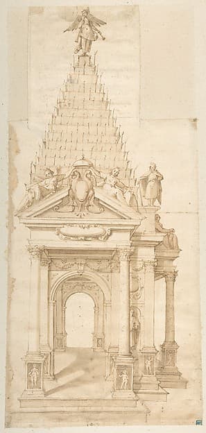 Drawing of a Catafalque for Philip II of Spain, 1598