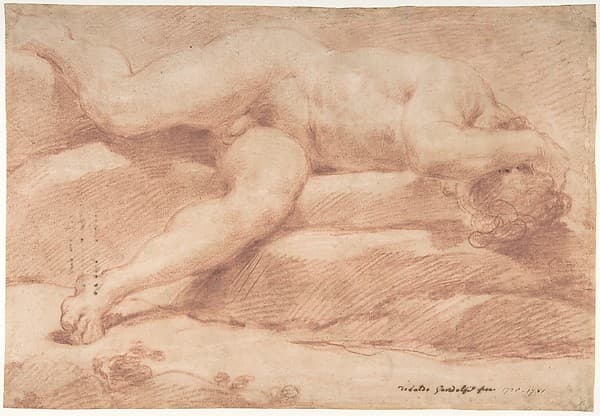 Reclining Male Nude (recto); Seated Male Nude (verso)