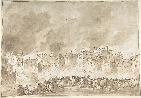 The Fire at San Marcuola (recto); Roman Ruins (verso)