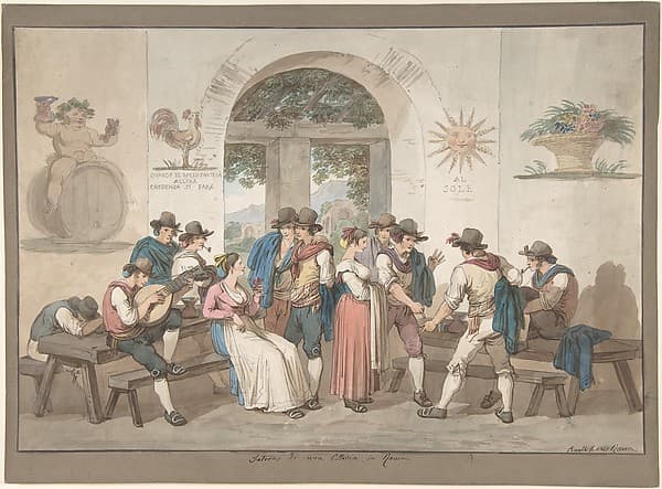 Interior of a Roman Inn, 1817.