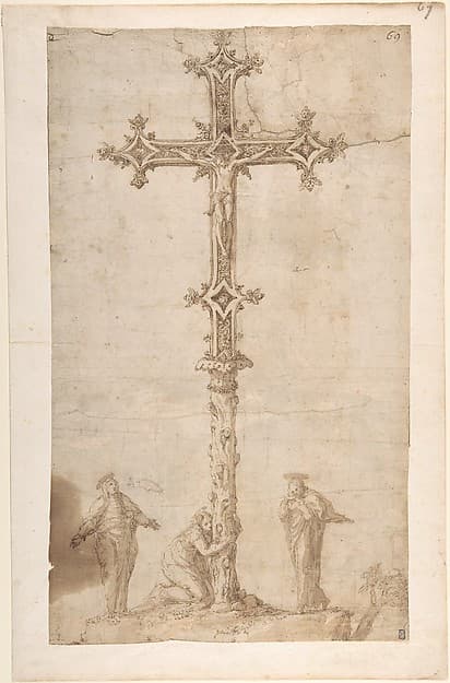 Design for a Crucifix with the Virgin Mary, Saint Mary Magdalen, and Saint John