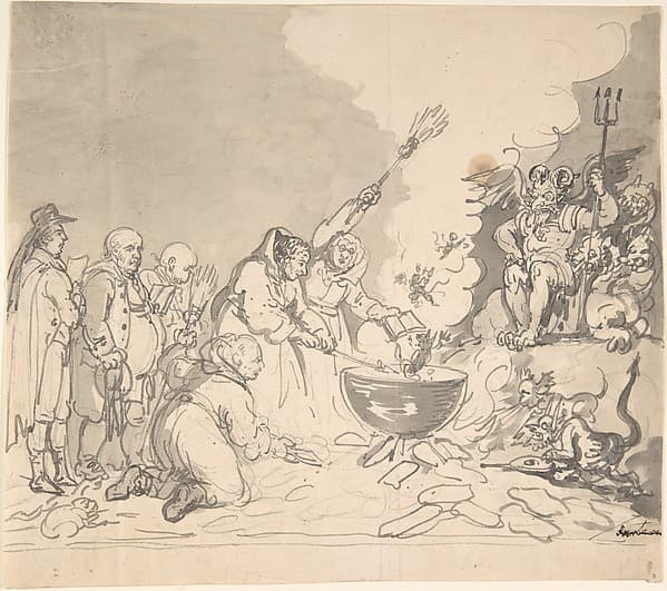 Study for "A charm for democracy, reviewed, analyzed, and destroyed January 1, 1799" (recto and verso)