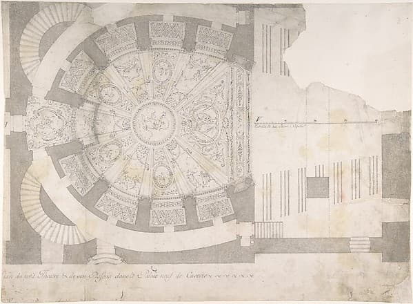 Projection of Ceiling Over Plan of the Small Theater in the Palace at Caserta