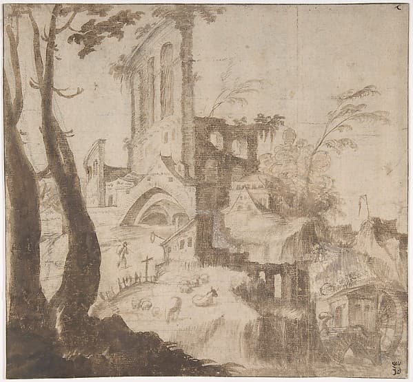 Imaginary Hilly Landscape with Ruins