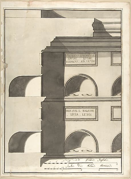 Elevation and Section of a Columbarium