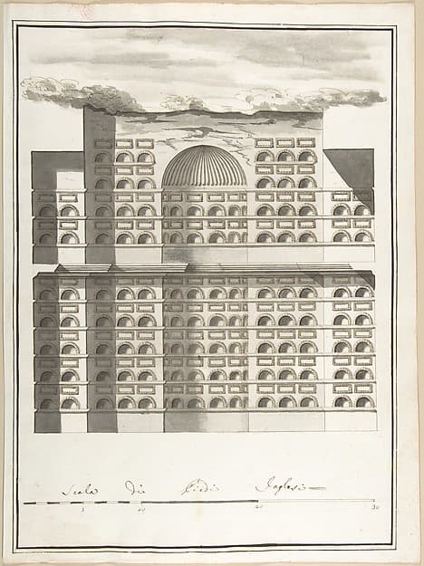 Elevation of the Interior of a Columbarium
