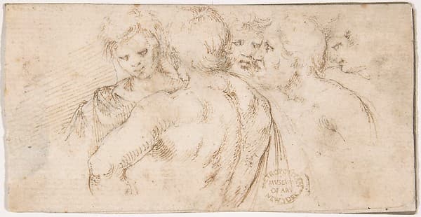 Group of Five Male Figures in Half-length