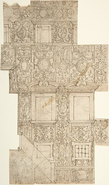Design for a Facade with Sgraffito Decorations