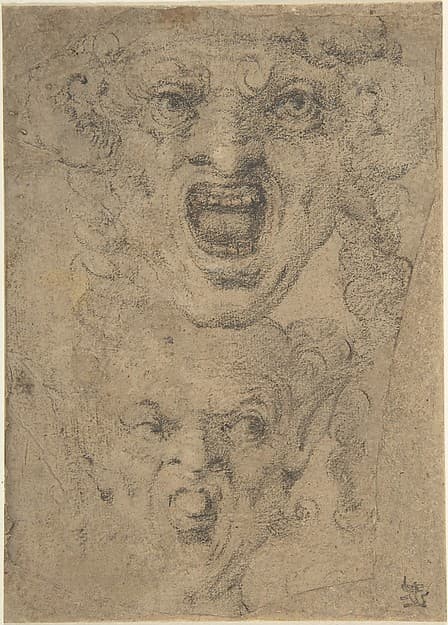 Two Studies for a Grotesque Head