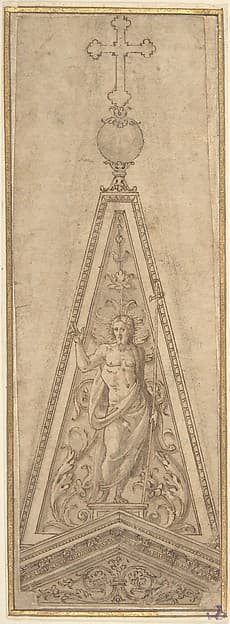 Design for Pediments with the Resurrected Christ surmounted by a Crucifix